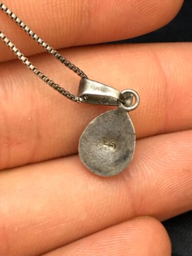 Navajo Turquoise Pendant | Sterling Silver | Authentic Native American Handmade | 20" | 8975 - Masha USA