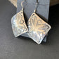 Native American Women's Dangle Earrings | Navajo Sterling Silver Stamped Handmade | 1660