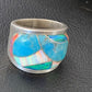 Navajo Blue Turquoise Opal Inlay Men's Pinky Ring | Sz 7 | Sterling Silver Band | 12859
