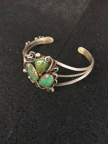 Native American Navajo Turquoise Bracelet | Sterling Silver | Authentic Handmade | 8845