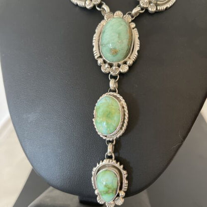 Navajo Sonoran Gold Turquoise Lariat Necklace | Native American Handmade | 02067