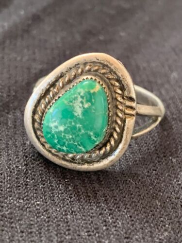 Native American Turquoise Navajo Old Pawn Ring | Sterling Silver | Sz 8.75 | 4714
