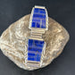 Authentic Navajo Men's Wristwatch | Blue Lapis Lazuli Inlay | Sterling Silver Tips | Native American Jewelry | 14396