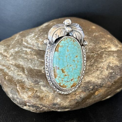 Navajo Blue Turquoise #8 Rings | Sterling Silver | Sz 10 | Authentic Native American Handmade | 14292