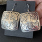 Native American Women's Dangle Earrings | Navajo Sterling Silver Stamped Handmade | 1658