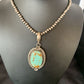 Men's Navajo Turquoise #8 Pendant Necklace | Sterling Silver | Native American Handmade | 13260