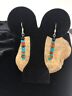 Navajo Sterling Silver Turquoise Tigers Eye Coral Earrings | Southwestern Native American