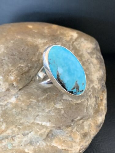 Navajo Blue Kingman Turquoise Ring | Sterling Silver | Sz 5 | Authentic Native American Handmade | 10488