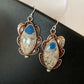 Navajo Azurite Quartz Dangle Earrings | Sterling Silver | Authentic Native American Handmade | 1249