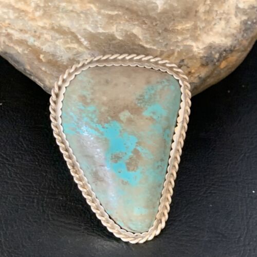 Navajo Blue Turquoise Ring | Sterling Silver | Sz 10 | Authentic Native American Handmade | 13714