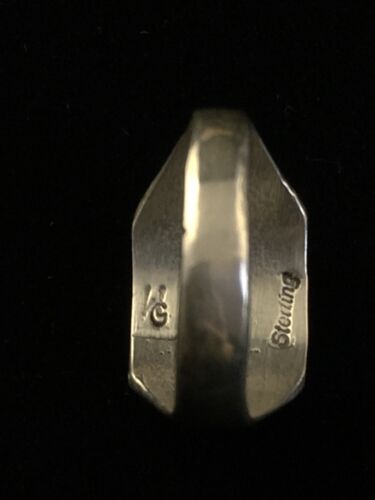 Native American Navajo Red Opal Inlay Ring | Sterling Silver | Sz 9.75 | 10106