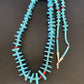 Authentic Native American Santo Domingo Necklace | Sterling Silver, Coral & Turquoise | 36" Graduated | 12068