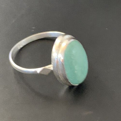 Navajo Blue Turquoise Ring | Sterling Silver | Sz 7 | Authentic Native American Handmade | 11432