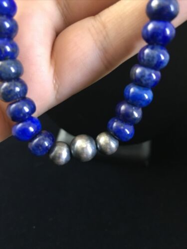 Native American Men's Lapis Lazuli Strand Necklace | Sterling Silver | 20" | 1735