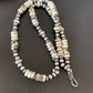 Men's Navajo Pearl Necklace with Wild Horse Turquoise Pendant | Sterling Silver | Single Strand | 10474