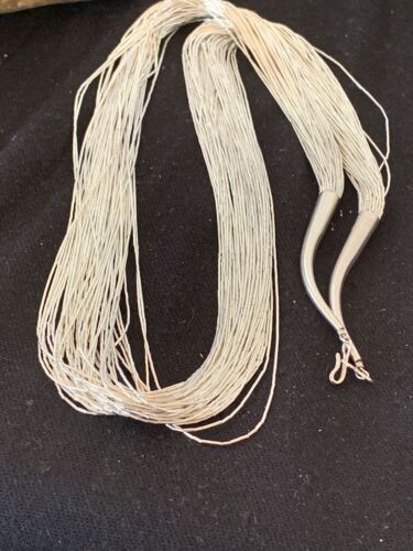 Southwestern Liquid Sterling Silver Tubes Heishi Necklace | 50 Strands | 4637