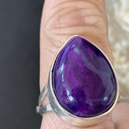 Native American Women's Navajo Purple Sugilite Ring | Sterling Silver | Sz 9.5 | 10861