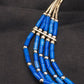 Denim Stabilized Lapis Heishi Bracelet | Sterling Liquid Silver | 5-Strand | 7" | 2935