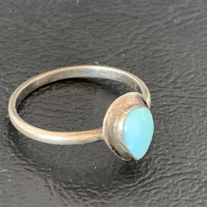 Men's Larimar Navajo Ring | Sterling Silver | Sz 8 | Authentic Native American Handmade | 13169