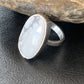 Navajo White Howlite Ring | Sterling Silver | Sz 8.5 | Authentic Native American Handmade | 11611
