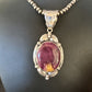 Navajo Purple Spiny Oyster Pendant Necklace | Sterling Silver | Women's | Authentic Native American Handmade | 14665