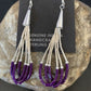 Handmade Liquid Silver Heishi Tube Beads Sugilite Earrings | Sterling Silver | 2" | 13048