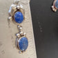 Native American Navajo Denim Lapis Dangle Earrings | Sterling Silver | 2" | 1681