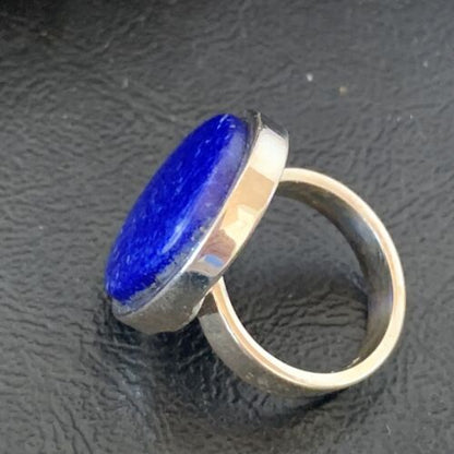 Navajo Blue Lapis Lazuli Ring | Sterling Silver | Sz 6 | Authentic Native American Handmade | 10403