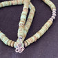 Navajo Green Turquoise Heishi Necklace Stabilized  | 8mm | 20" Sterling Silver | Southwestern Native American | 00969