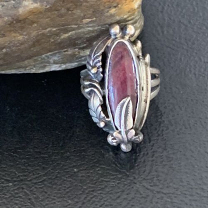 Navajo Purple Spiny Oyster Ring | Sterling Silver | Sz 6 | Authentic Native American Handmade | 10836