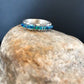 Southwestern Navajo Blue Opal Inlay Ring | Sterling Silver | Sz 7.5 | Authentic Native American Handmade | 10609