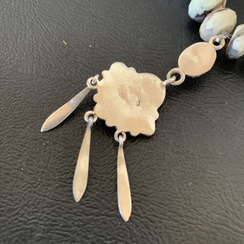 Navajo Multi-Stone Turquoise Pendant Necklace | Sterling Silver | Authentic Native American Handmade | 12386
