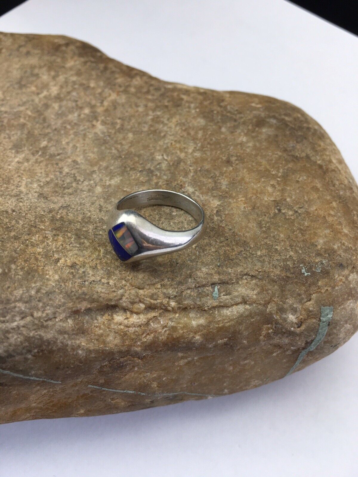 Southwestern Navajo Opal & Turquoise Inlay Ring | Sterling Silver | Sz 6 | 1711