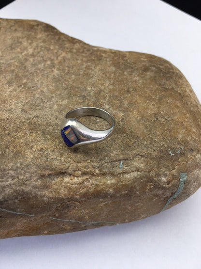 Southwestern Navajo Opal & Turquoise Inlay Ring | Sterling Silver | Sz 6 | 1711