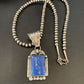 Navajo Denim Lapis Necklace with Pendant | Sterling Silver Pearls | Authentic Native American Handmade | 12440