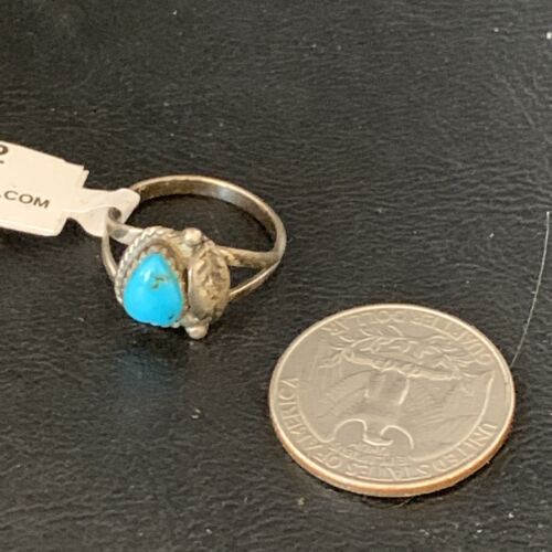 Navajo Blue Turquoise Ring | Sterling Silver | Sz 6.5 | Authentic Native American Handmade | 10782