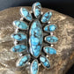 Navajo Blue Turquoise Cluster Ring | Authentic Native American Sterling Silver | Multi-Stone | Sz 6.5 | 14227