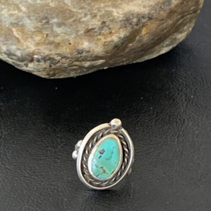 Southwestern Old Pawn Navajo Blue Turquoise Ring | Sterling Silver | Sz 6.5 | 2170
