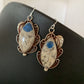 Navajo Azurite Quartz Dangle Earrings | Sterling Silver | Authentic Native American Handmade | 1249