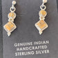 Minimalist Dangle Inlay Navajo Sterling Silver Orange Spiny Oyster Earrings | Handmade | 12679