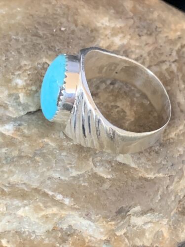 Navajo Blue Kingman Turquoise Ring | Sterling Silver | Sz 11 | Authentic Native American Handmade | 14148