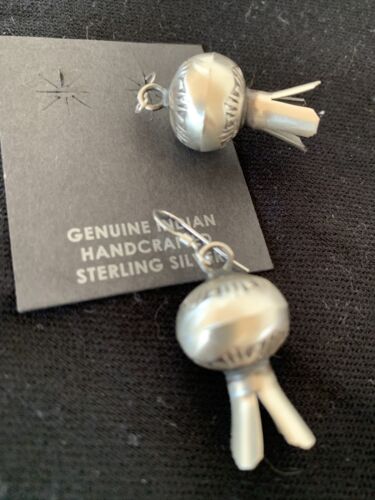 Native American Navajo Pearls Naja Earrings | Sterling Silver | 1" | 1043 - Masha USA