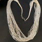 Navajo Liquid Silver Heishi Necklace | 40 Strands | Sterling Silver Tubes | 19" | 02214