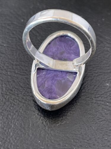 Navajo Purple Charoite Ring | Sterling Silver | Sz 8 Adjustable | Authentic Native American Handmade | 10571