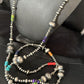 4mm - 16mm Mixed Gauge Sterling Silver Navajo Pearls | Multi-Color Bead | Authentic Native American Handmade Necklace | Length 18"-96"
