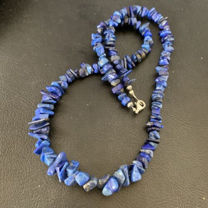 Native American Men's Navajo Lapis Nuggets Necklace | Sterling Silver | 20" | 14412