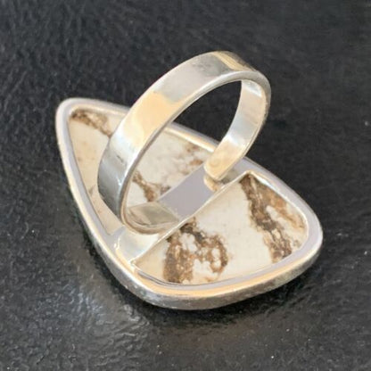Native American Women's Wild Horse Turquoise Ring | Sz 8 | Sterling Silver | 14031