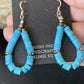 Navajo Turquoise Heishi Sterling Silver Pearls Beads Earrings | 1.5" | Authentic Native American Handmade | 13044