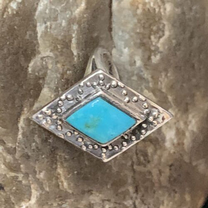 Navajo Blue Kingman Turquoise Ring | Sterling Silver | Sz 6 | Authentic Native American Handmade | 13574