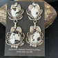 Navajo White Buffalo Turquoise Dangle Earrings | Sterling Silver | 2.5" | Authentic Native American Handmade | 14738